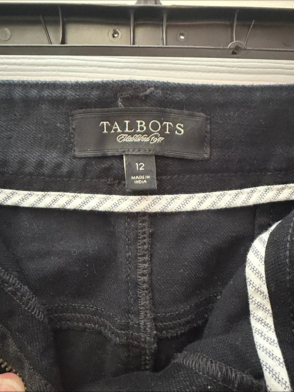 Talbots Black Pencil Skirt with Button Accent